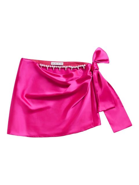 AREA crystal-embellished bow-detail mini skirt - Pink - zdjęcie produktu nr 1