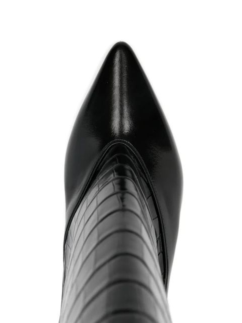 Jacquemus 45mm croc-embossed boots - Black
