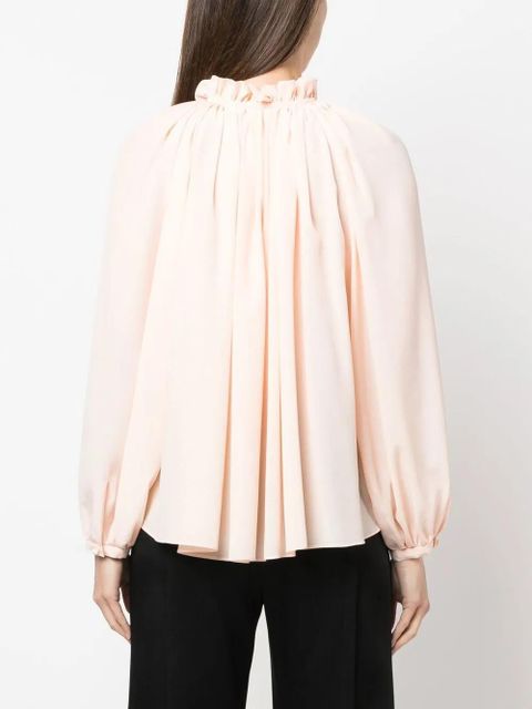 Lanvin pleated-neckline silk blouse - Orange - zdjęcie produktu nr 2