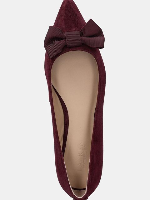 Lauren Ralph Lauren baleriny zamszowe Londyn Bow kolor czerwony 802955323004