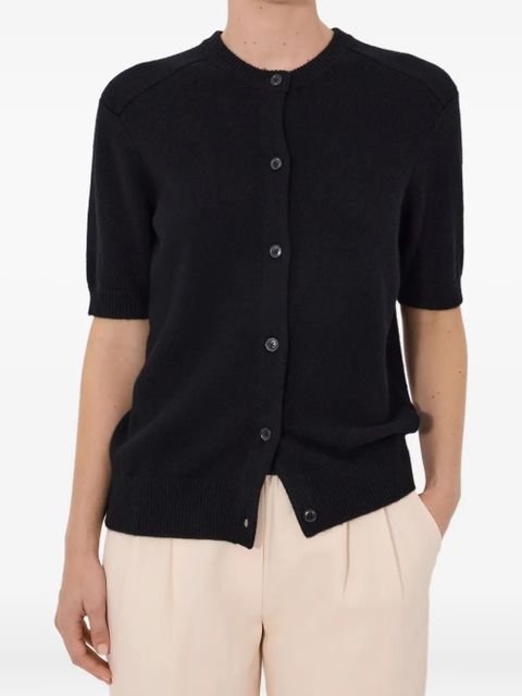 LouLou de Saison Jodi short-sleeve ribbed cardigan - Black - zdjęcie produktu nr 2