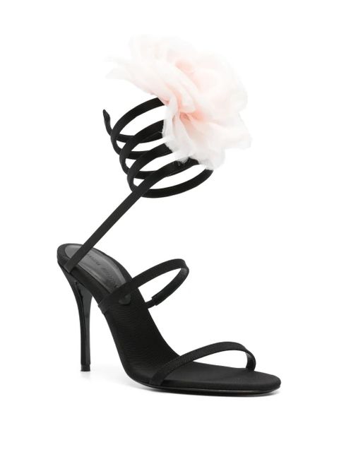 Magda Butrym 110mm floral-appliqué sandals - Black - zdjęcie produktu nr 2