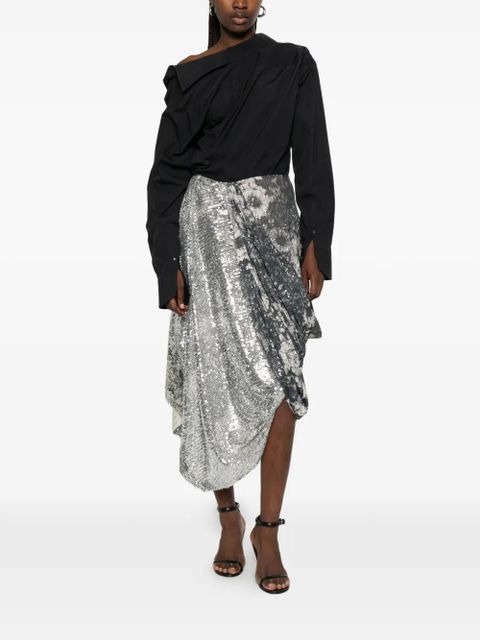 Maison Margiela sequin-embellished floral-print skirt - Grey - zdjęcie produktu nr 2