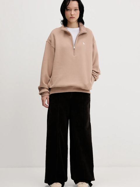 Abercrombie & Fitch bluza damska kolor beżowy gładka KI152-5418-420 - zdjęcie produktu nr 2