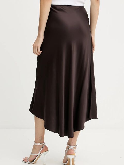 Silvian Heach spódnica FAREMI kolor brązowy midi rozkloszowana GPA25324LO