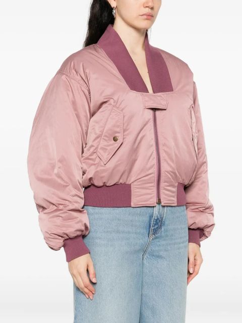 Chloé zip-up cropped bomber jacket - Pink