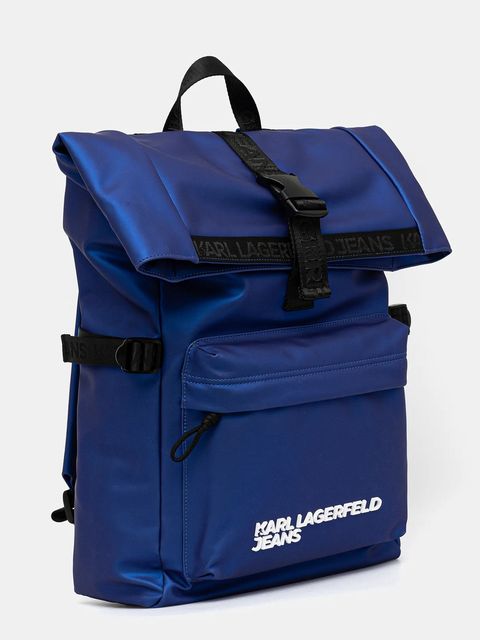 Karl Lagerfeld Jeans plecak kolor niebieski duży gładki A3M30246
