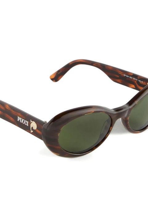 PUCCI oval-frame sunglasses - Brown