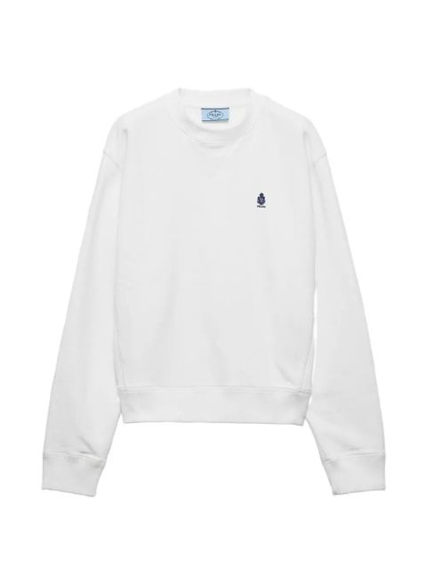 Prada crew-neck cotton sweatshirt - White - zdjęcie produktu nr 1