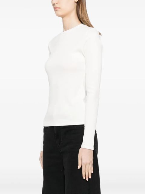 Reformation Davy ribbed-knit long-sleeve T-shirt - White - zdjęcie produktu nr 2