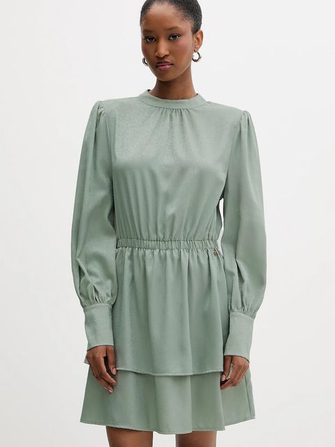 Silvian Heach sukienka FAYIUM kolor zielony mini rozkloszowana GPA25322VE - zdjęcie produktu nr 1