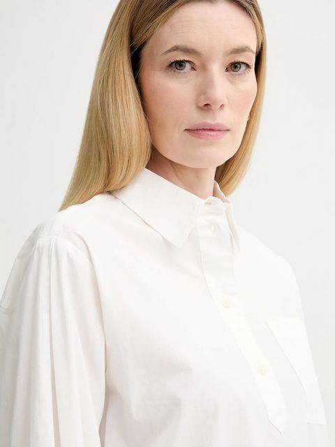 Marc O'Polo bluzka bawełniana damska kolor beżowy gładka 5000007470