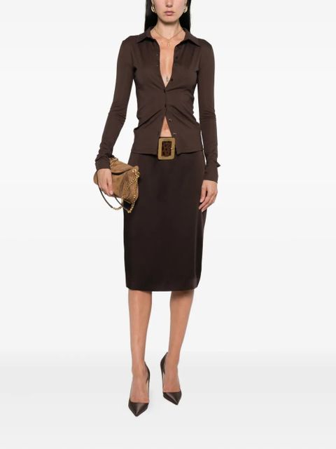 TOM FORD silk pencil skirt - Brown - zdjęcie produktu nr 2