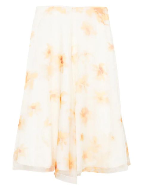 Altuzarra floral-print silk midi skirt - White - zdjęcie produktu nr 1