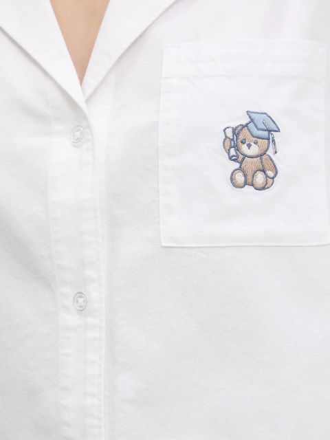 Hollister Co. koszula piżamowa bawełniana damska kolor biały bawełniana KI346-5055