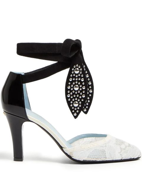 Valentino Garavani 85mm Foliefoliage pumps - White