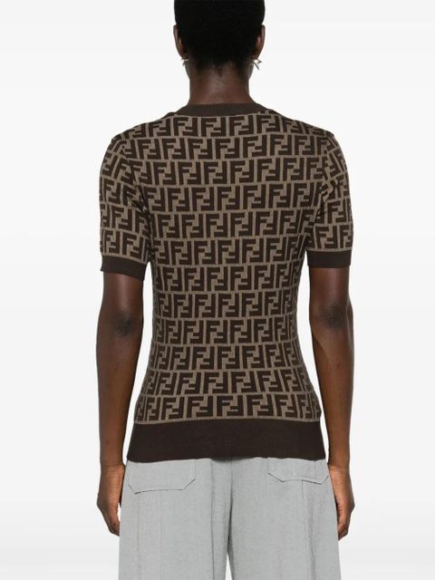 FENDI FF knitted top - Brown