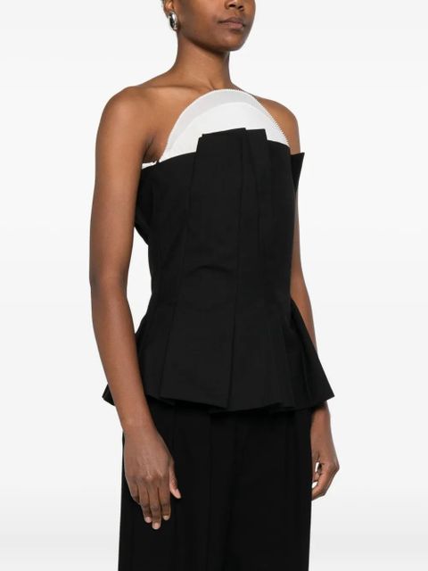 Róhe pleated bustier top - Black