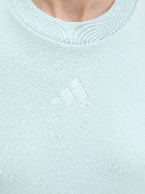 adidas bluza bawełniana All Szn French Terry damska kolor turkusowy gładka JV9820