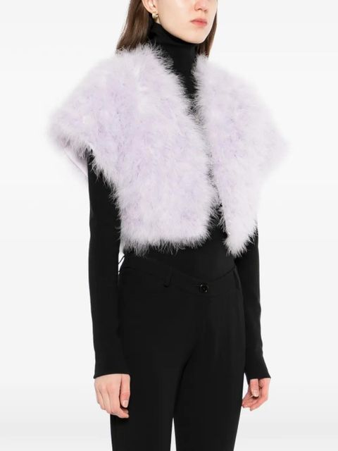 Yves Salomon feather cape - Purple