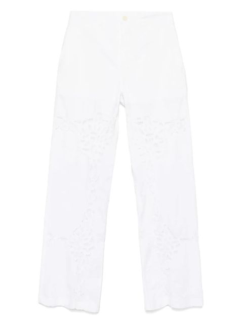 Marine Serre lace-panel trousers - White - zdjęcie produktu nr 1