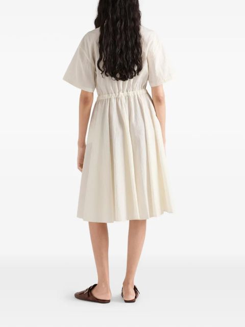 Prada short-sleeved technical pongé dress - Neutrals