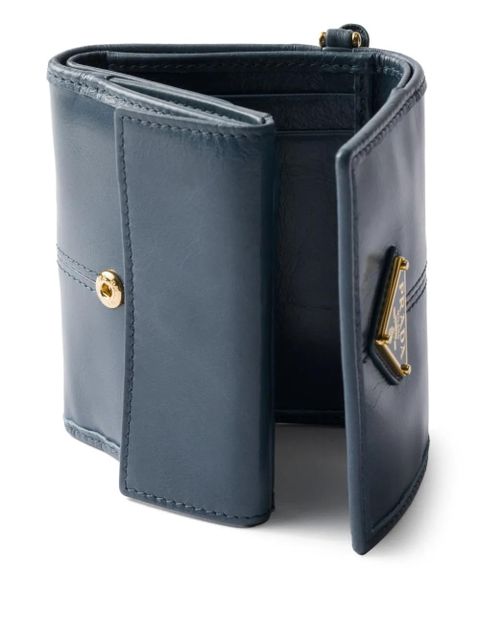 Prada enamel-triangle logo wallet - Blue
