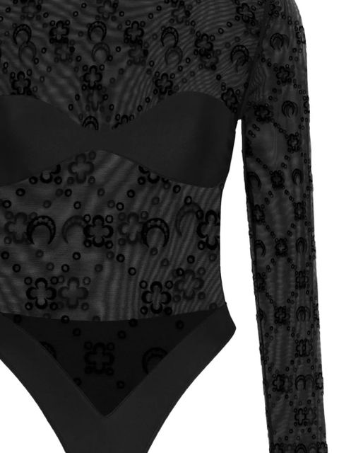 Marine Serre Moonogram long-sleeve bodysuit - Black - zdjęcie produktu nr 2