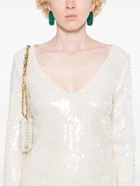 ROTATE BIRGER CHRISTENSEN V-neck top - Neutrals