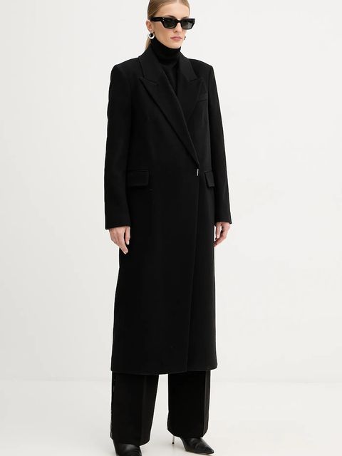 BOSS płaszcz kaszmirowy kolor czarny 50548726