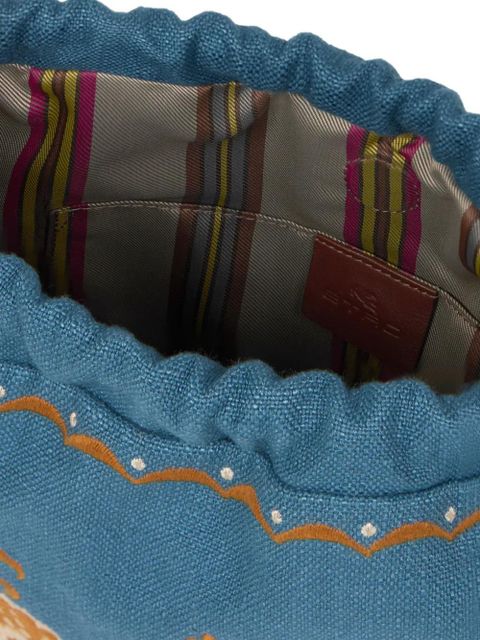ETRO Kalispera embroidery medium tote bag - Blue