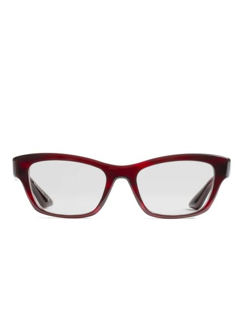 KHAITE stripe rectangle glasses - Red - zdjęcie produktu nr 1