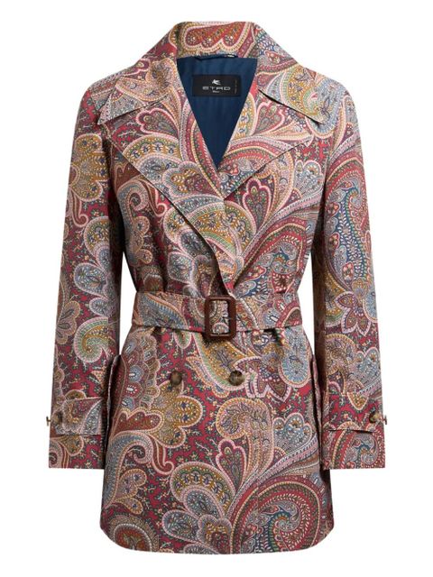 ETRO paisley double-breasted trench coat - Red - zdjęcie produktu nr 1