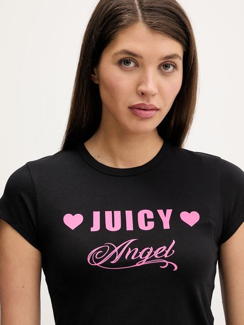 Juicy Couture t-shirt Angel damski kolor czarny JCNCT126461