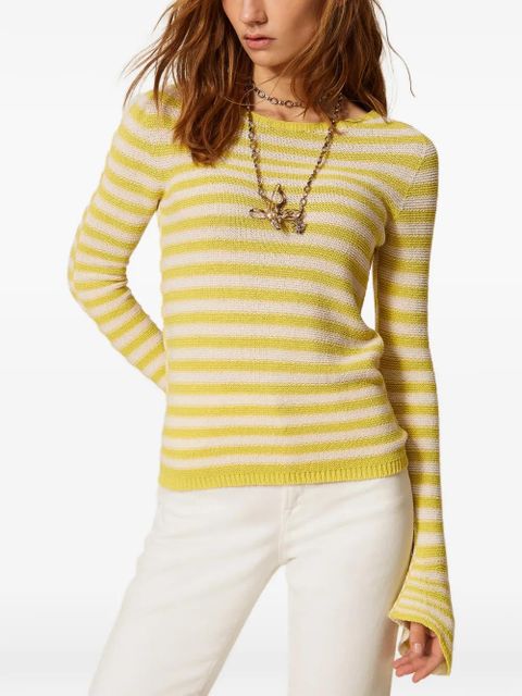 TWINSET striped crew-neck top - Yellow - zdjęcie produktu nr 2