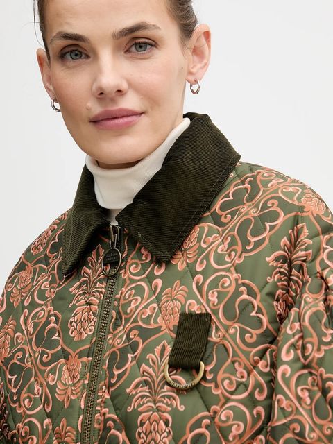 Barbour kurtka x Farm Rio kolor multicolor przejściowa oversize LQU1869