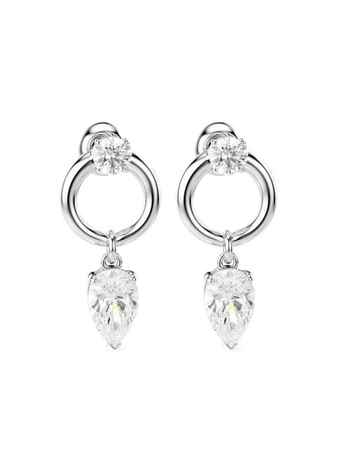 Swarovski pear-shaped zirconia earrings - Silver - zdjęcie produktu nr 1