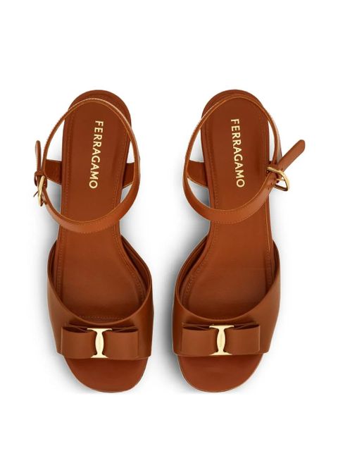 Ferragamo 70mm bow-detail platform sandals - Brown