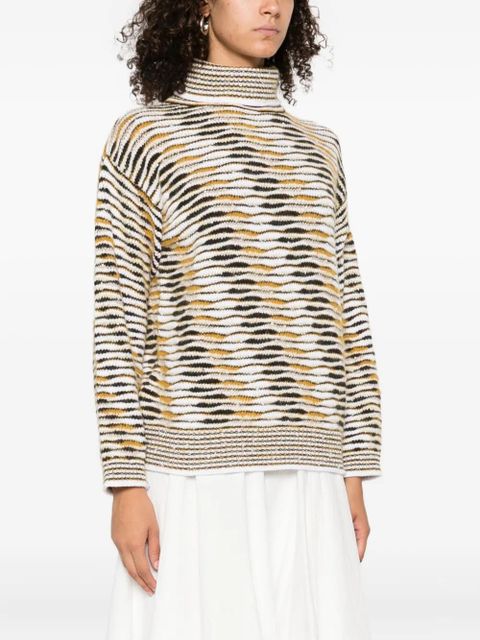 Missoni high-neck flame-pattern sweater - Yellow