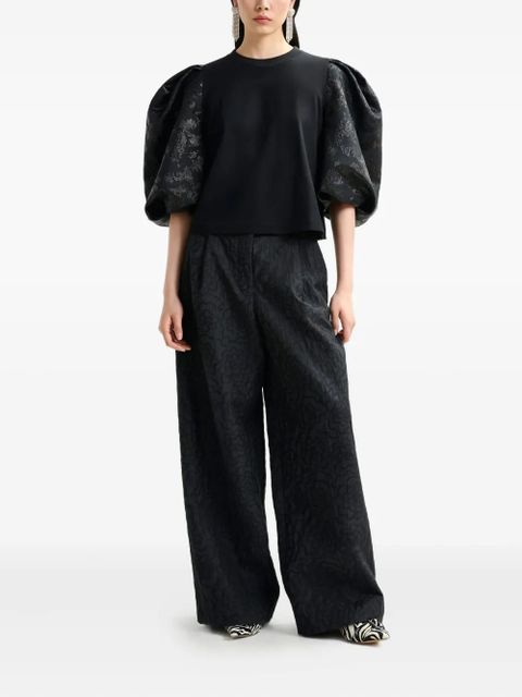 Essentiel Antwerp Instore jacquard pleated trousers - Black