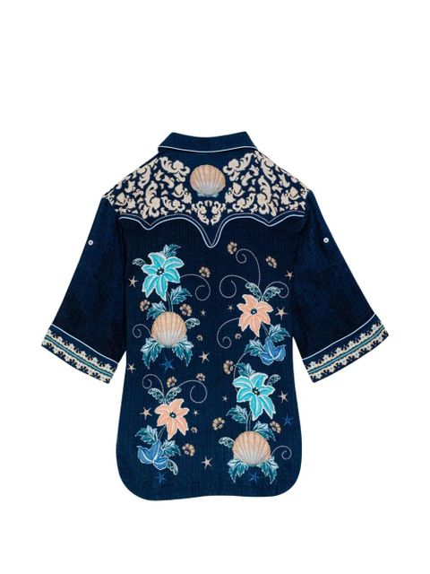 Agua By Agua Bendita Chrissy embroidery shirt - Blue