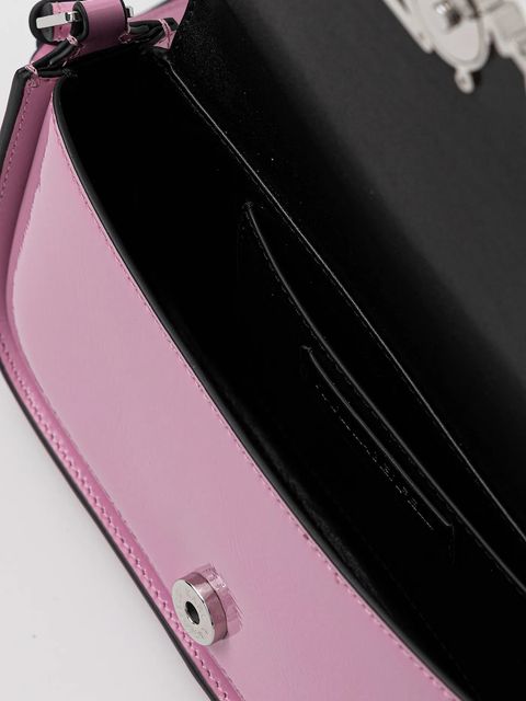 Karl Lagerfeld torebka skórzana K/SIGNATURE kolor różowy A4W30041