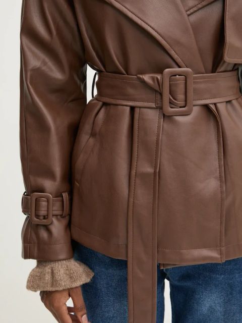 Answear.LAB kurtka damska kolor brązowy przejściowa