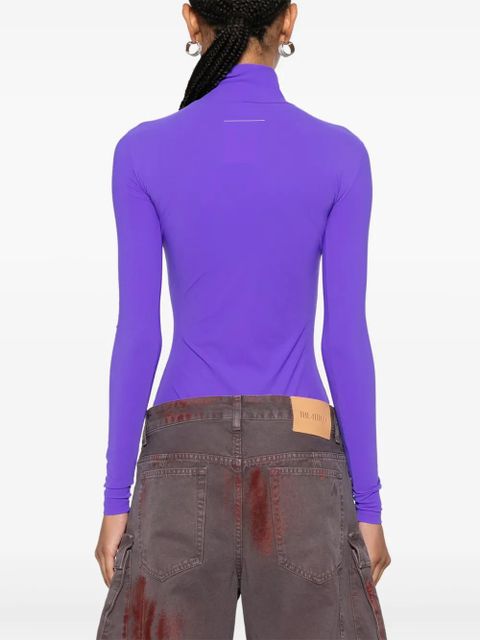 MM6 Maison Margiela numbers-patch bodysuit - Purple