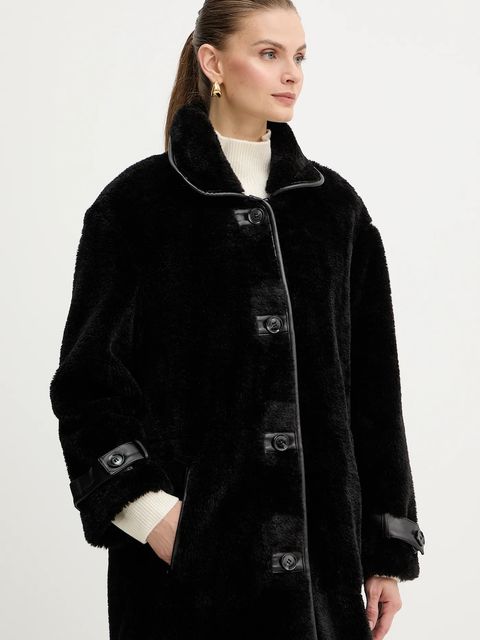 Liu Jo płaszcz kolor czarny MF5313 E0936