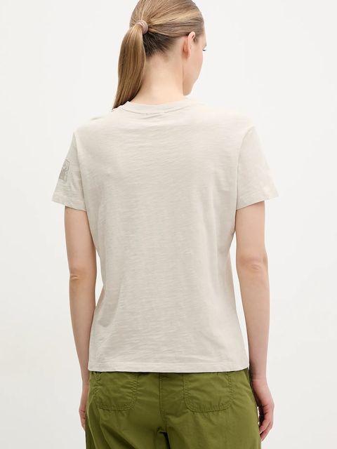 Napapijri t-shirt bawełniany S-Eclair damski kolor beżowy NP0A4IG1N901