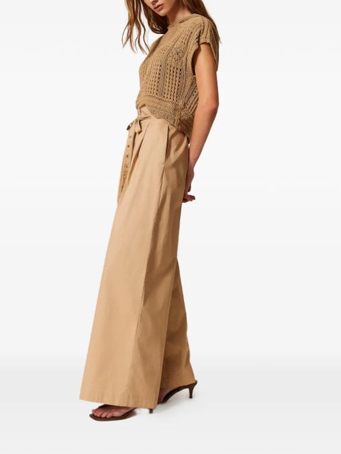 TWINSET tie palazzo trousers - Neutrals
