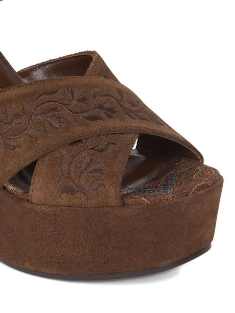 ETRO 115mm suede sandals - Brown
