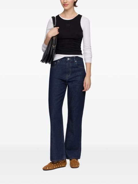 GANNI Betzy cropped flared jeans - Blue