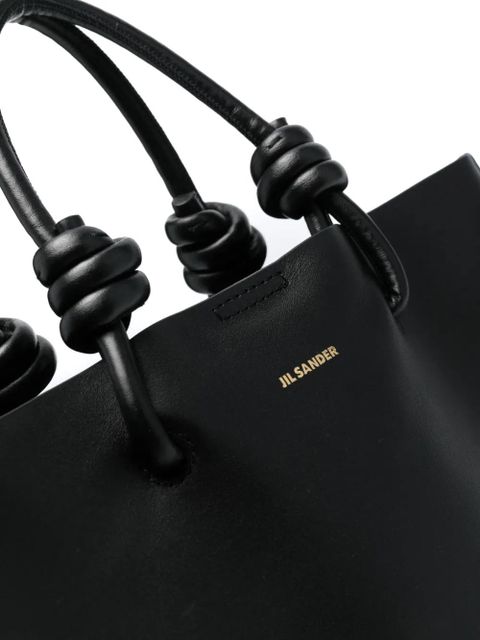 Jil Sander knot-detail leather tote bag - Black